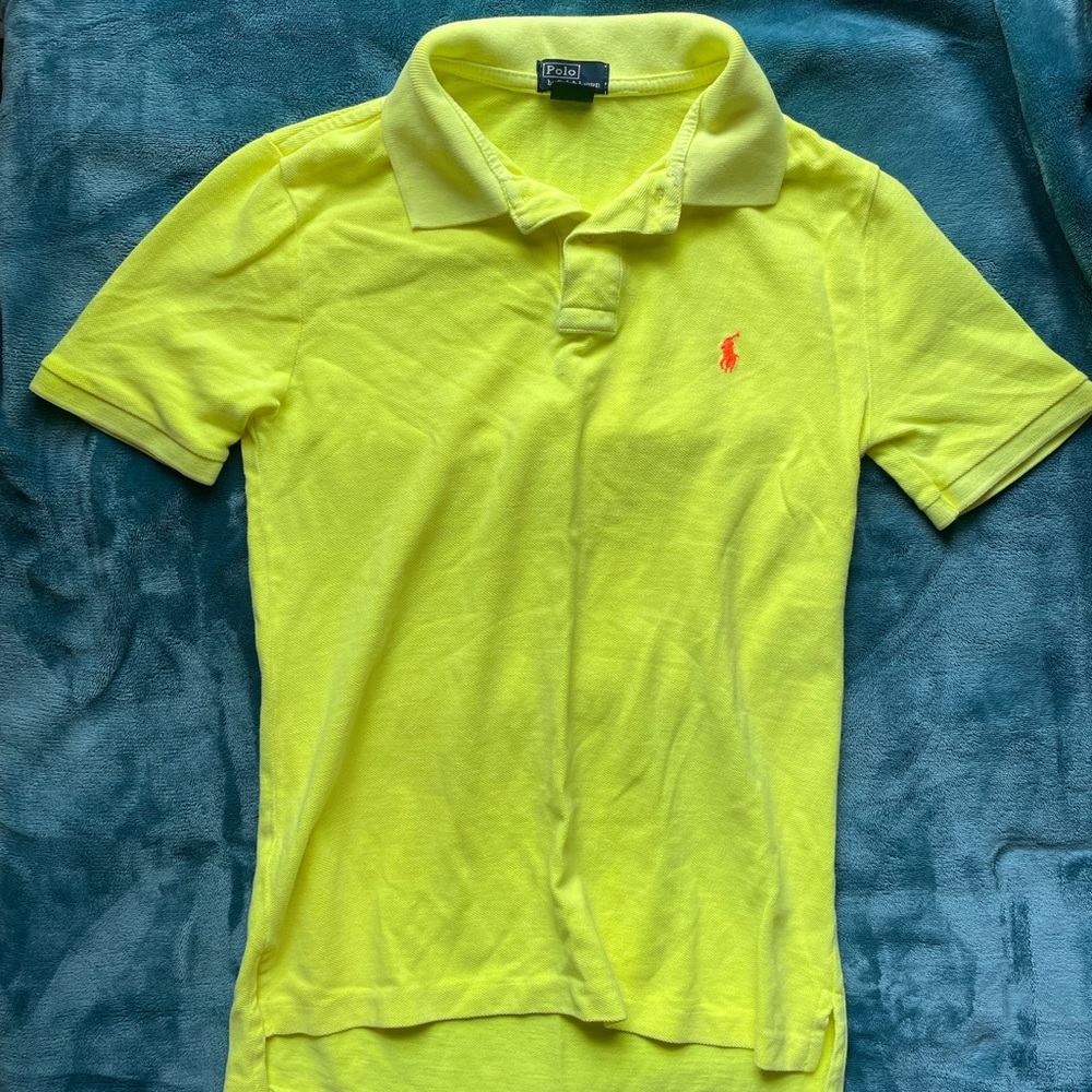 Neon green boys Ralph Lauren polo shirt